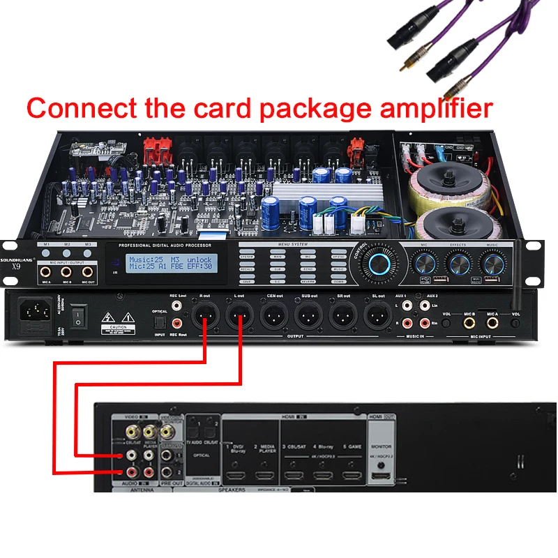 Digital Audio Processor Pre-stage Reverb Effector X9 Professional Microphone Anti-howling Equalization Ktv Stage Bluetooth Mixer