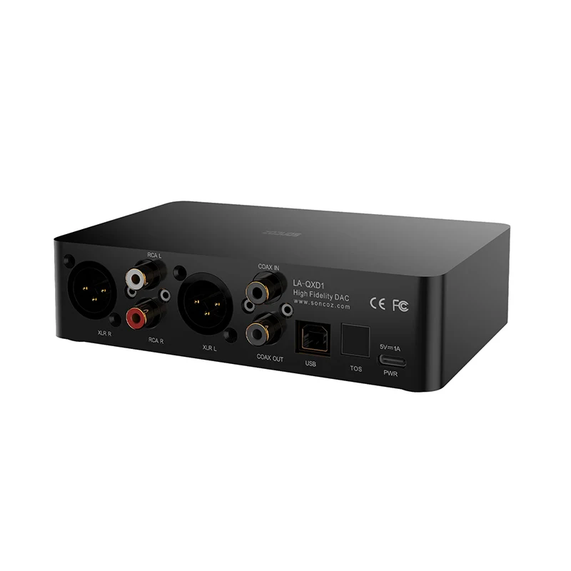 SONCOZ LA-QXD1 DAC Balanced XLR Outputs Audio HiFi Decoder ES9038Q2M Decoding Chip 32-Bit/768kHz DSD512 XMOS USB/Optical/Coaxial