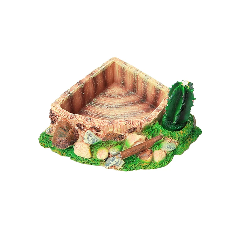 Crawler Pet Feeder Bowl Basin Resin Non-toxic Food Water Pot Reptile Turtle Scorpion Lizard Gecko Decor Pets Supply Accessories