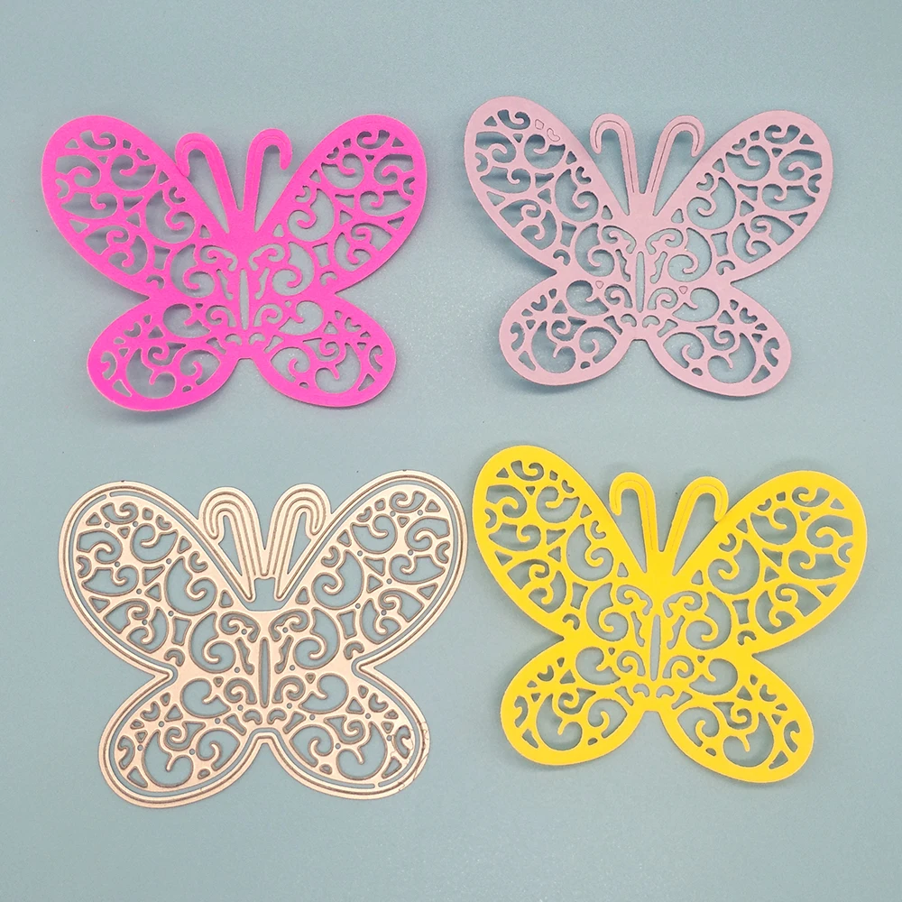 Colorful butterfly hardware cutting dies, process scrapbook, decorative DIY paper relief, business card printing.