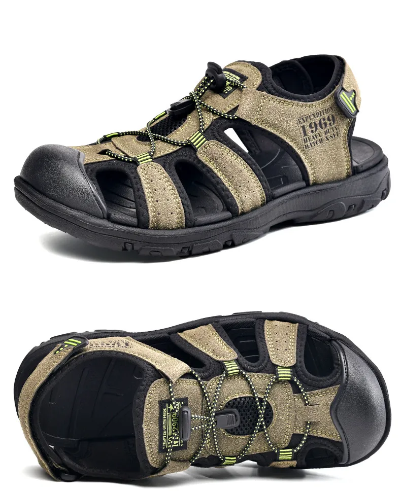 Lässige Herren-Outdoor-Sandalen, Sommer, atmungsaktiv, flache Sohle, Strandschuhe, bequem, weich, zum Gehen, Wandern, sportliche Herrenschuhe 2020 – Detail 22