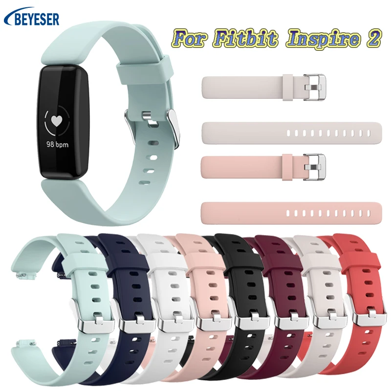 

New Arrival Style Hot Sale Metal Buckle Bracelet Sports Wristband Fashion Classic Silicone Strap Suitable For Fitbit Inspire 2