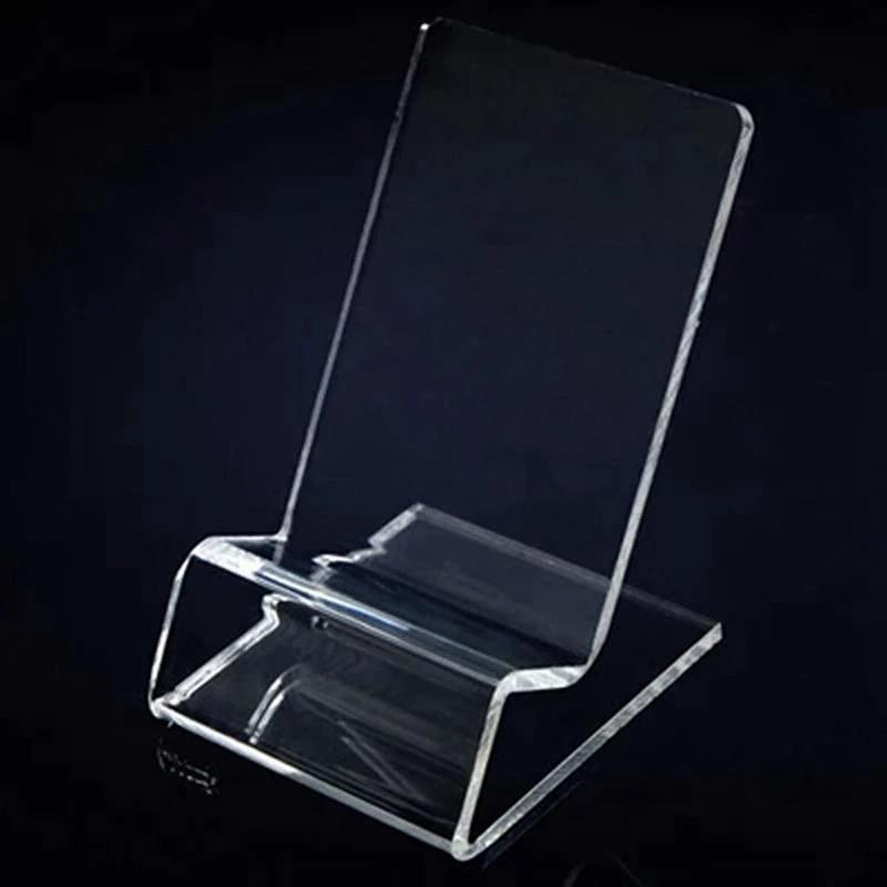 50 Pcs Mobile Phone Display Stand for iPhone Transparent Plastic Display Holder Bracket for Samsung