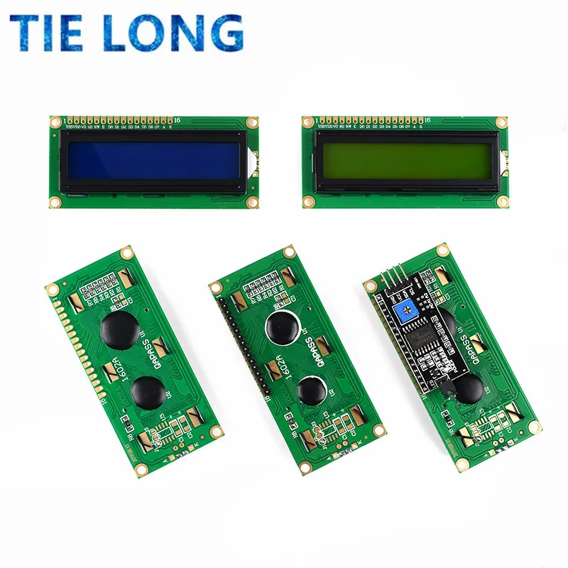 Módulo LCD LCD1602 1602 pantalla azul/amarilla verde pantalla LCD de 16x2 caracteres PCF8574T PCF8574 interfaz IIC I2C 5V para arduino