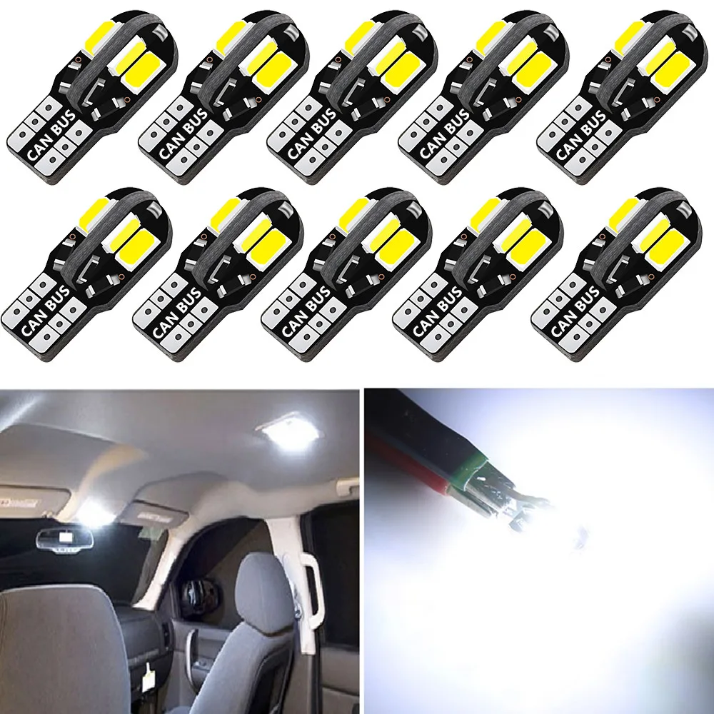 10x Error Free T10 LED W5W 2825 Interior Light Bulb for Chery Fulwin QQ Tiggo 3 5 T11 A1 A3 A5 Amulet M11 Eastar Elara