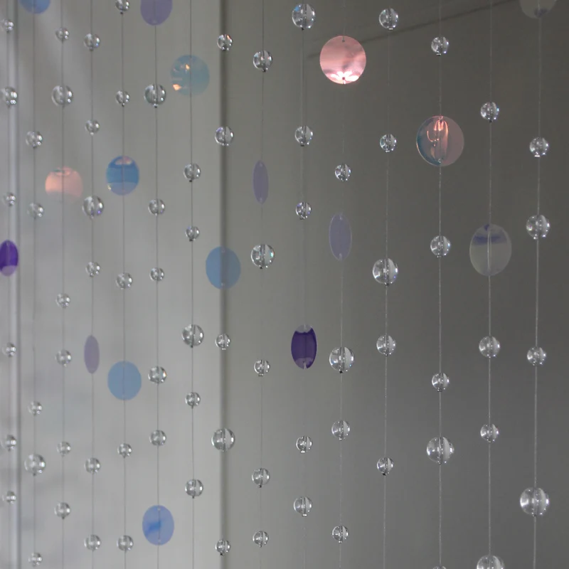 Fashionable Home Decoration crystal Glass bead Curtain Glitter Sequin partition Ornaments Wedding party background Pendant view 2