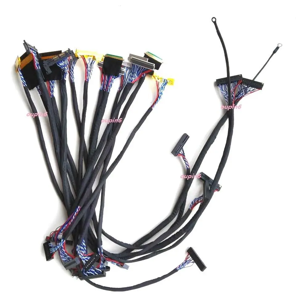 

14 Pcs LCD LED LVDS cable for 12''-65'' Panel V29 V59 20pin 30pin 40pin 51Pin universal compatible shieled wire