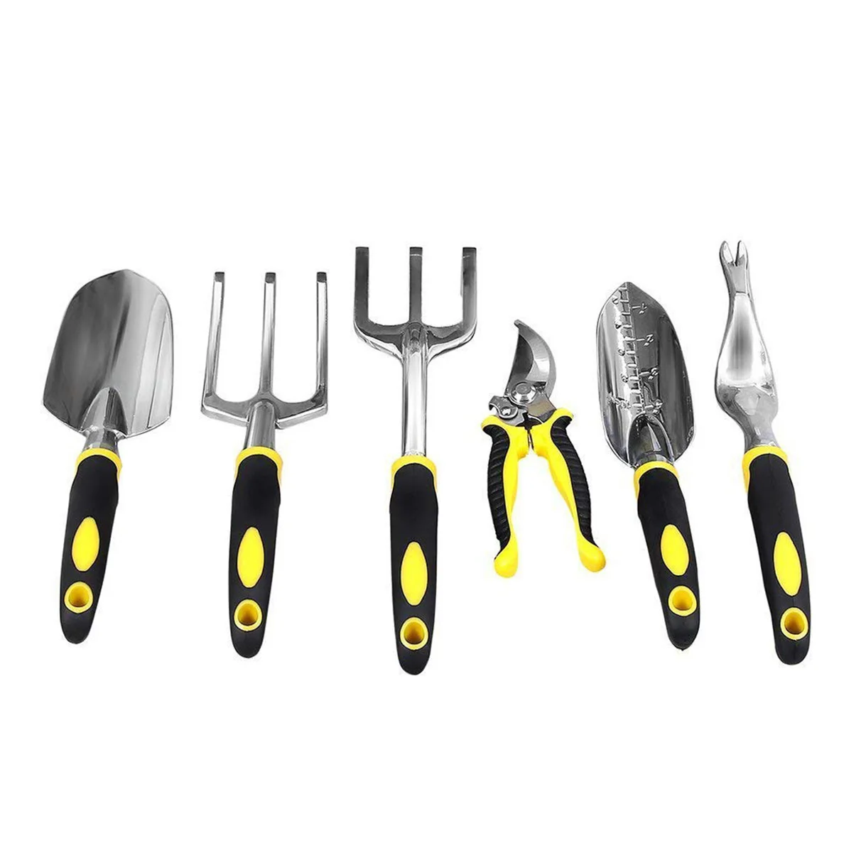 7PCS Garden Tool Set Cast Aluminum Outdoor Gardening Work Hand Tools Kit for Men and Women Flowers Potted Plant Garden Tools