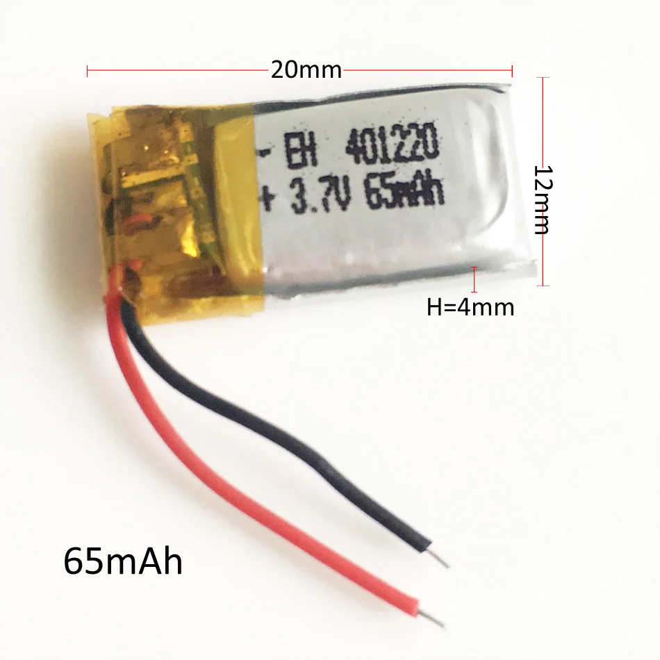 EHAO 401220 3.7v 65mAh akumulator Lipo ogniwa litowo-polimerowe do MP3 zegarek z Bluetooth zestaw słuchawkowy MID Headphon