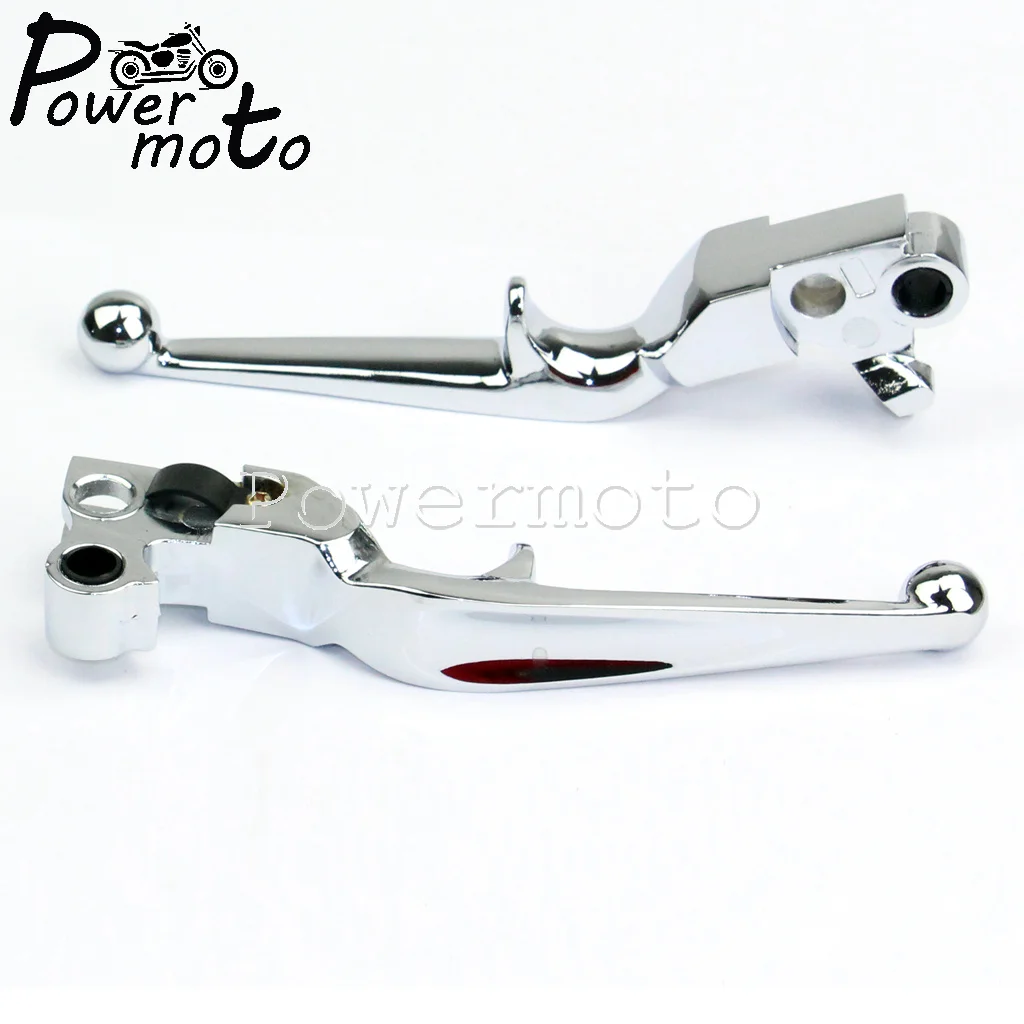 Chrome Motorcycle Aluminum Pump Handle Lever Brake Clutch For Harley Dyna Sportster XL883 XL1200 Softail Touring FLHR 1996-2010