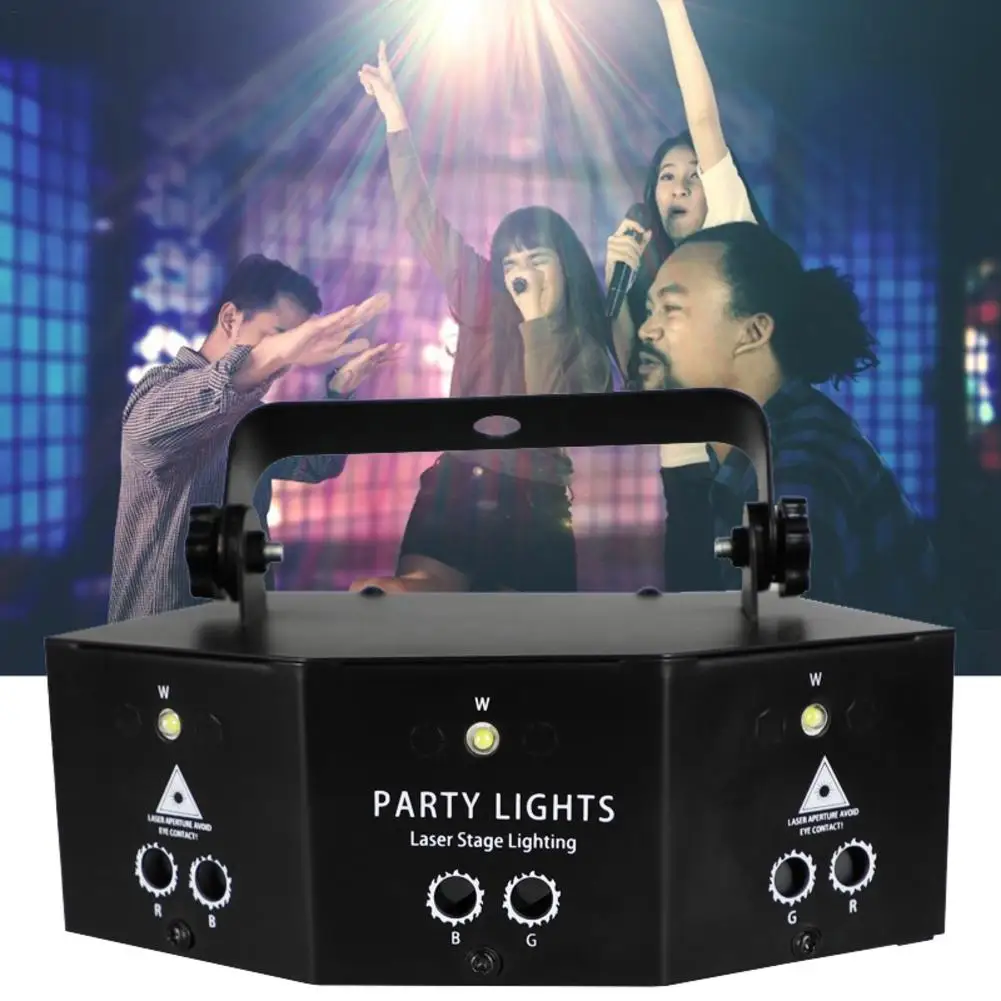 ไฟ DJ 9-Eye RGB Stage ไฟแฟลชรถยนต์ DMX Remote Lampu Disko สำหรับ Home KTV ฮาโลวีน Christmas Party ตกแต่ง