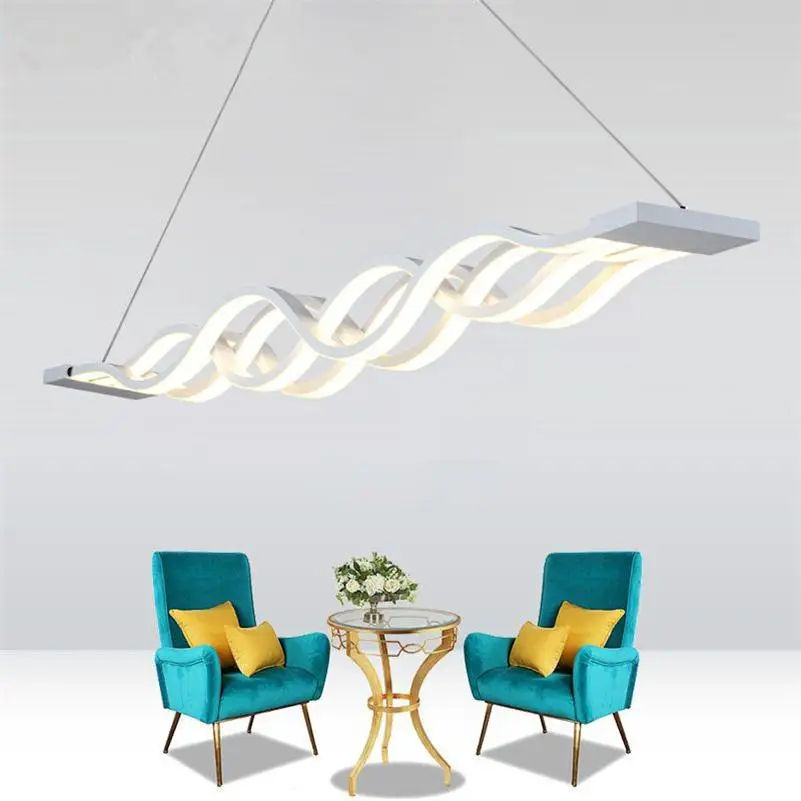 

Modern Minimalist Pendant Lights Aluminium Wave Shape Dimmable Hanging Lamps Dining Room Kitchen Bedside Light Bedroom Droplight