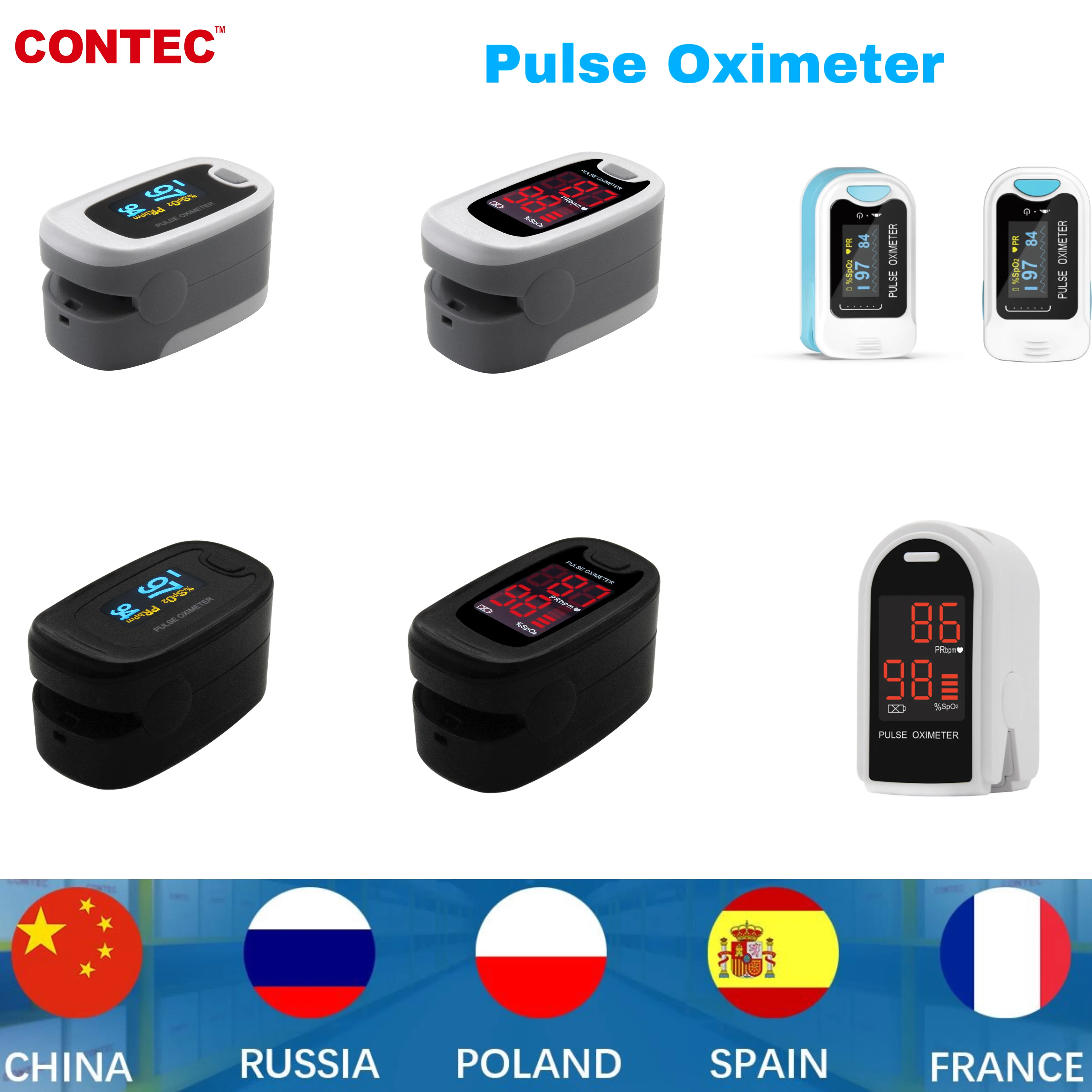 Contec NEW CE  Fingertip Pulse Oximeter Blood Oxygen SPO2 PR Monitor OLED Display LED CMS50M/OLED CMS50N