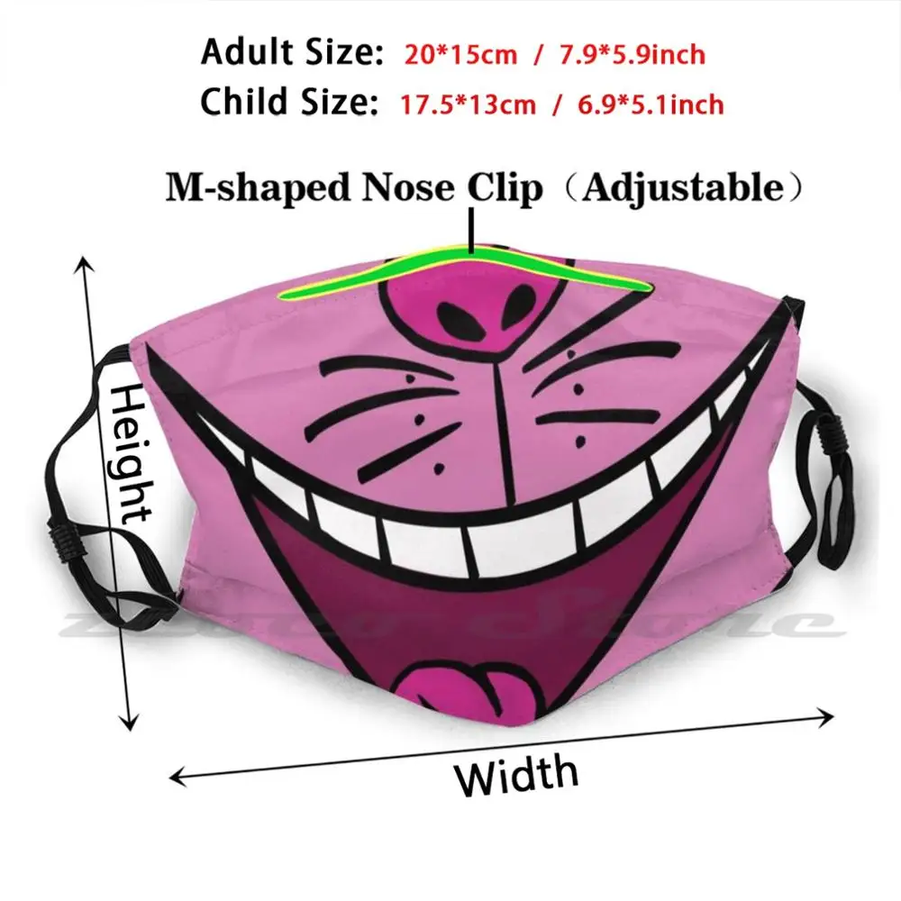 Clever Cat Mask Adult Child Washable Pm2.5 Filter Logo Creativity Alice In