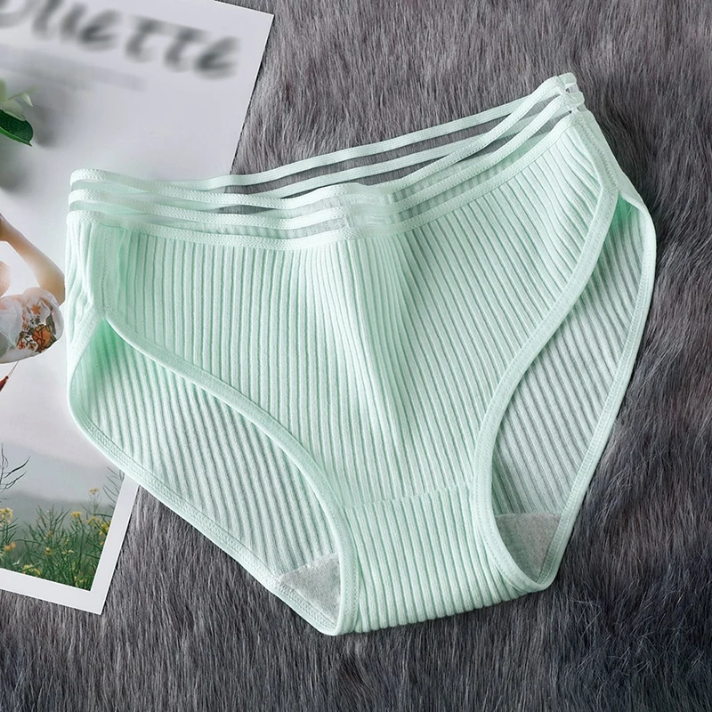 Cotton Panties For Women Hollow StripedBriefs Low Waist Soft Female Underwear Skin-friendly Underpants Lady Intimates