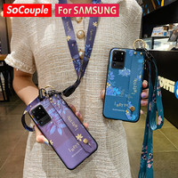SoCouple Phone Holder Case For Samsung S22 S23 S21 S24 Plus Ultra S20 FE A53 54 34 32 52 51 50 71 72 Wrist Strap Lanyard Case