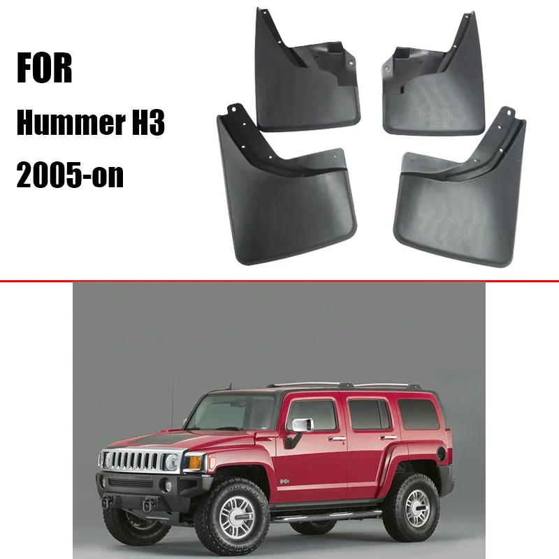 Mud flaps for Hummer H3 Mudguard Fenders Hummer H3 Mud flap splash Guard Fenders Mudguards car Accessories Front Rear 4 PCS