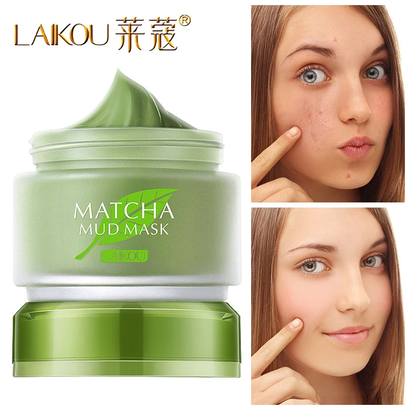 

LAIKOU Longjing Matcha Green Mud Mask Cleansing Mask Acne Treatment Blackhead Whitening Hydrating Oil Control Face Skin Care