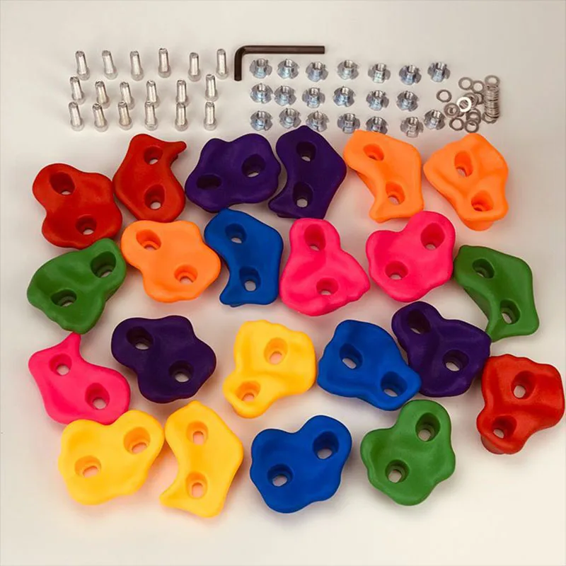 Safety Climbing Rock Wall Stones Assorted Color for Kids Rock Climbing Wall Stones Hand Feet Holds Grip Kits Sports Accessories