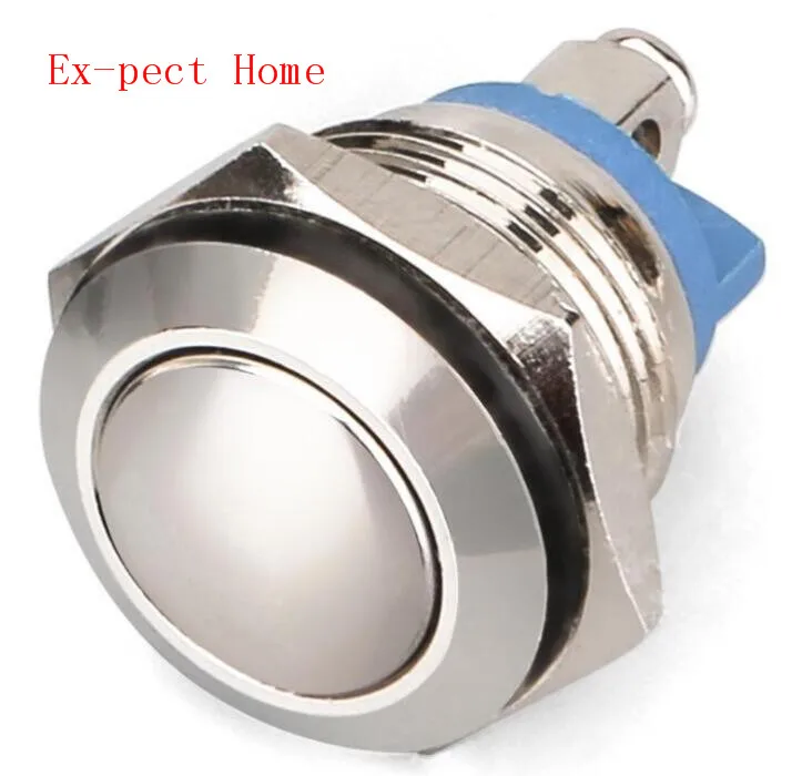 200PCS 16mm Metal Push Button Switch IP65 Waterproof Nickel plated brass press button Self-reset High/Flat/Shape Round Momentary