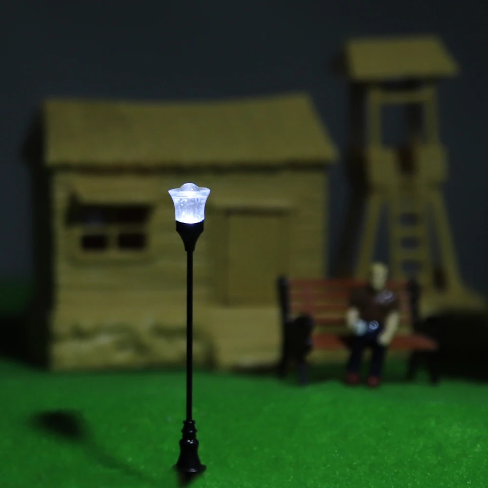 Miniature Scale 1:75/100/150 Street Lamp Model 12V Led Light Diy Garden Building Landscape Layout Materials Diorama Kit 5Pcs/Lot