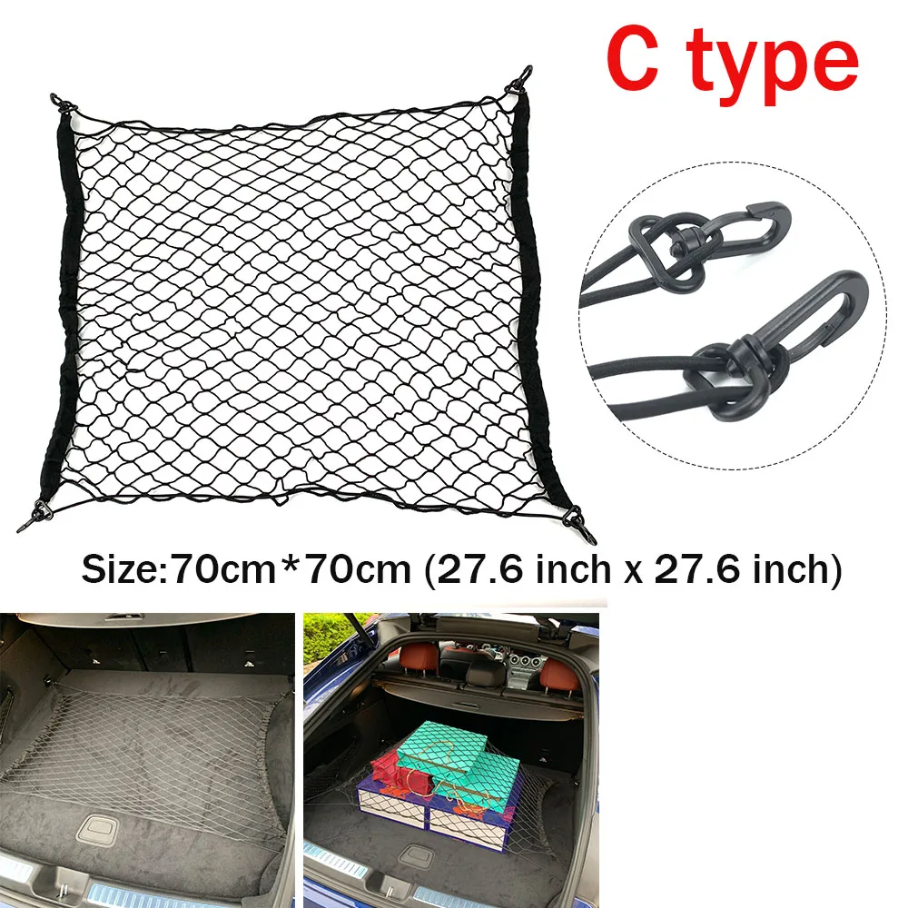 Car Universal Trunk Cargo Net Mesh Storage Organizer Auto Accessories 70*70cm 85*23cm 90*40cm