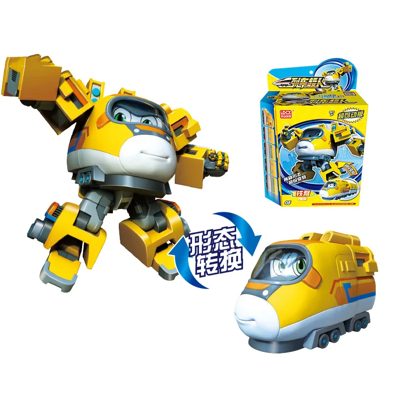 ABS Mini China High-Speed Railway Super Train Robot Transformation Toy Deformation Car Action Figure CHSR Toys for Kids Gift