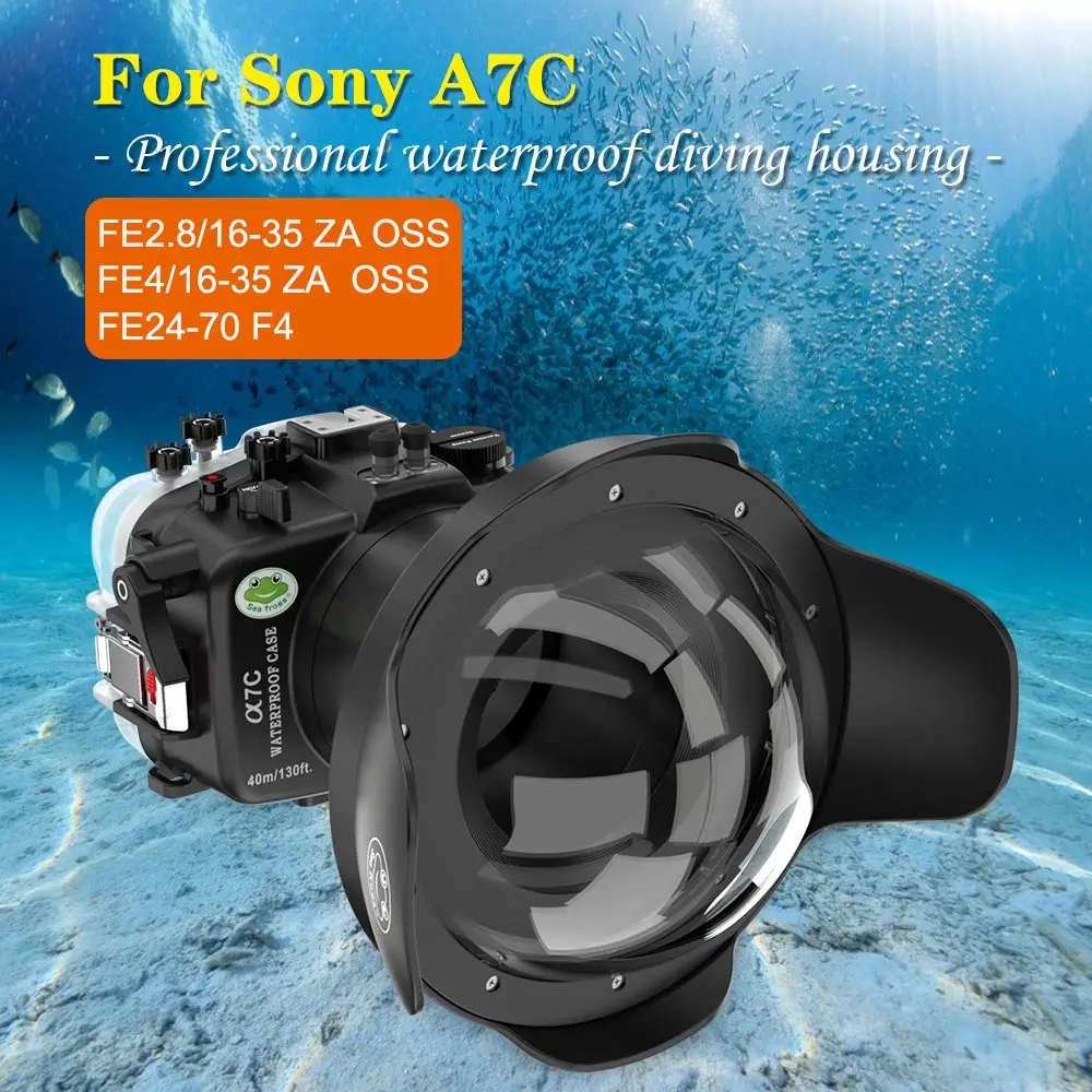 

SeaFrogs IPX8 Professional Waterproof Camera Housing for Sony A7C 40m/130ft Diving Case for Underwater Shooting