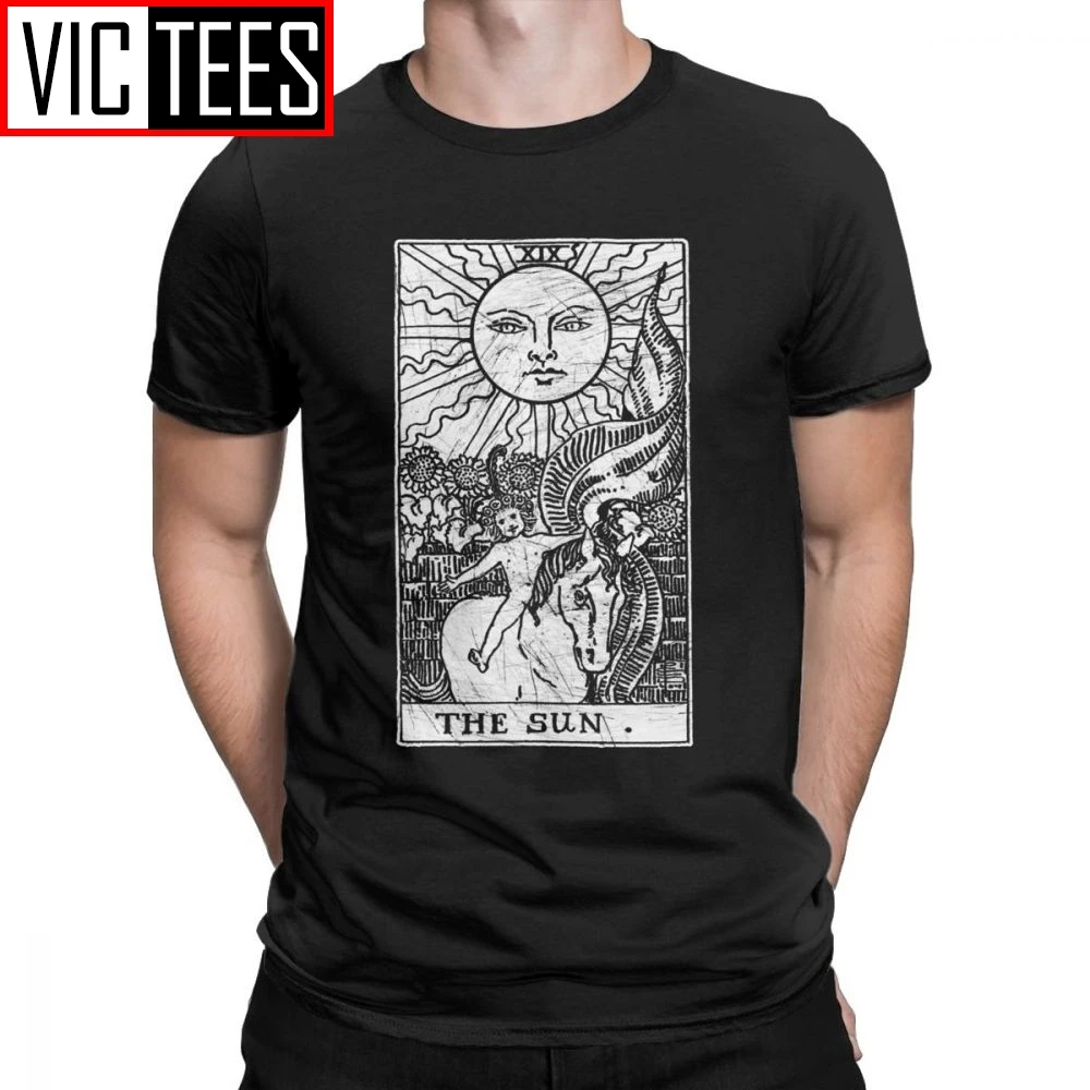 The Sun Tarot Card Major Arcana Fortune Telling Occult Men T Shirt Novelty Tees Camiseta T-Shirts 100 Premium Cotton  Summer