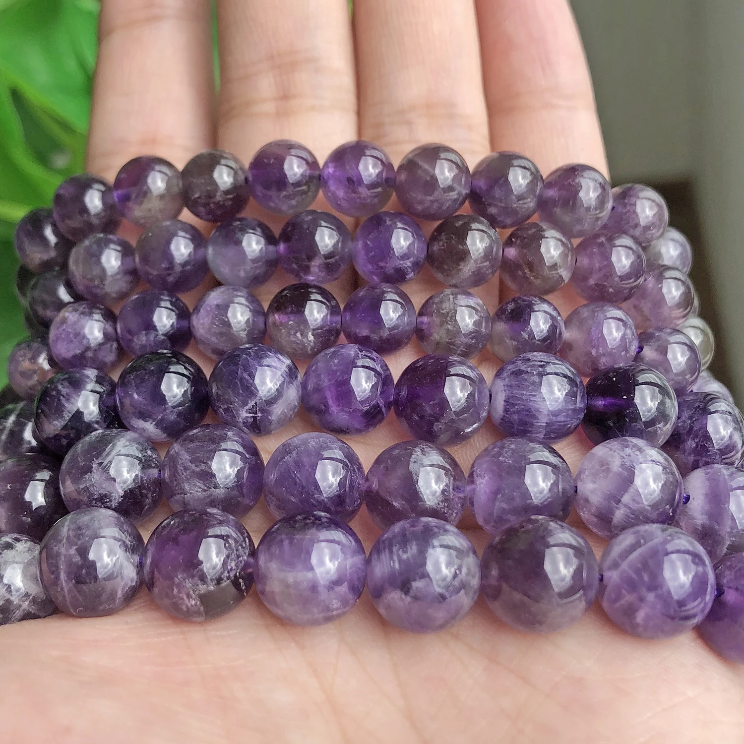 Natural Flower Purple Amethyst Round Stone Beads Loose Spacer Beads For Jewelry Making 4/6/8/10/12mm DIY Bracelet 15 inches