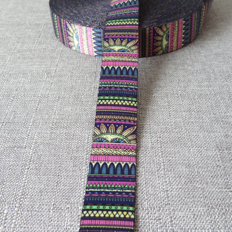 50 Yards Width 25mm Ethnic Style Webbing Luggage Belt Straps Dog Pet Collar Leash Harness Backpack Bag Clothing DIY Accessories