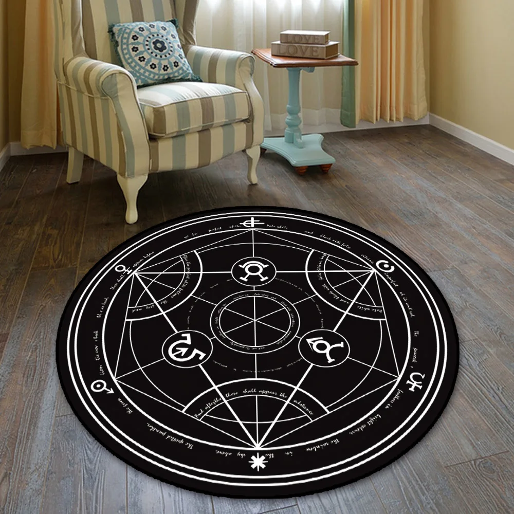 

Magic Circle Fullmetal Alchemist Floor Rug Doormat Square Carpet Bedroom Kitchen Living Room Non-slip Mat Cosplay Gift