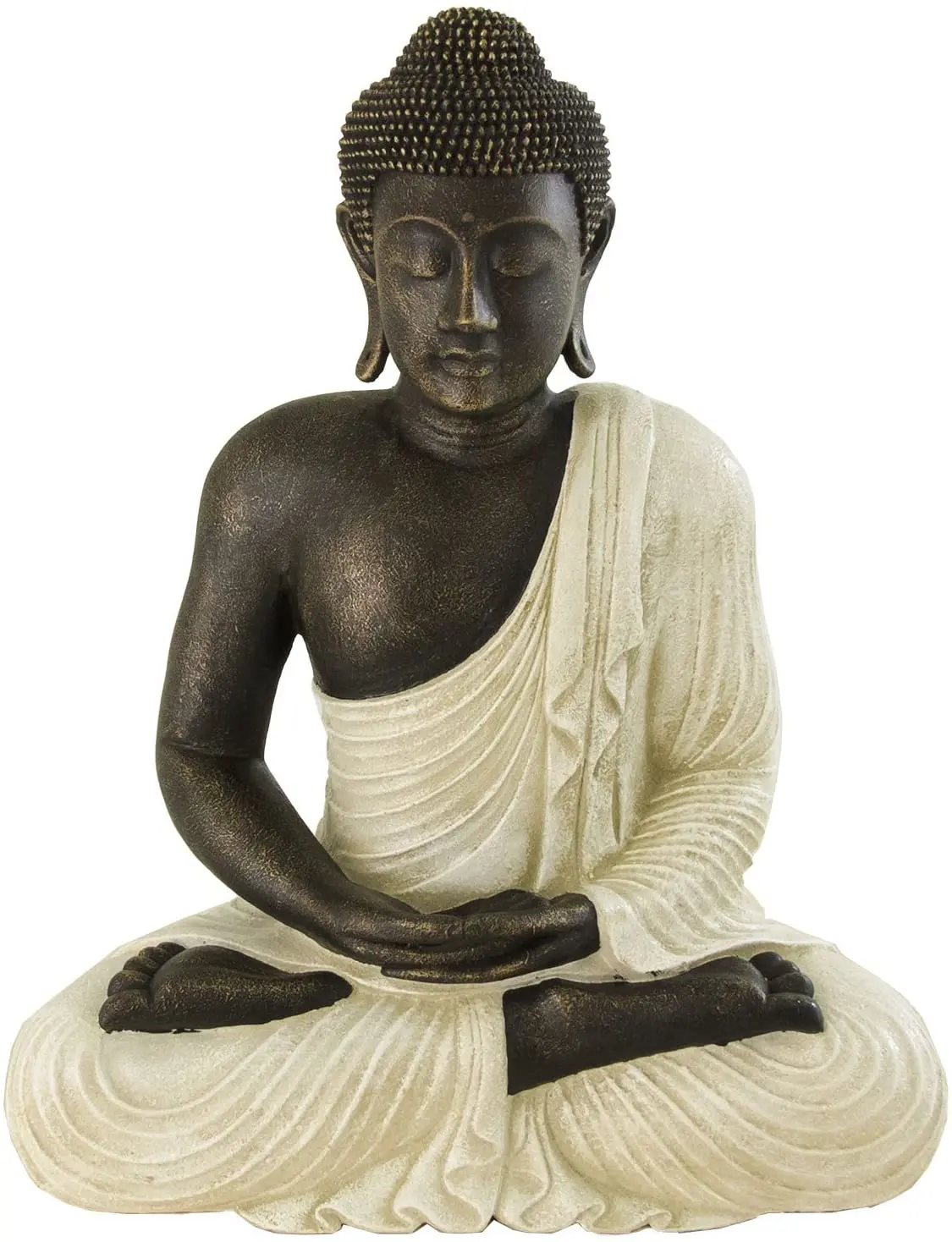 Buddha figure decoration in rustic white color | 58 cm high decorative statues decorative figurines decorative figurines