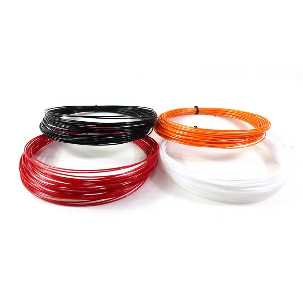 4PCS Polyester Tennis String 1.25mm/1.30mm Training Round Tennis Racket String 12M (Black/Red/White/Orange)