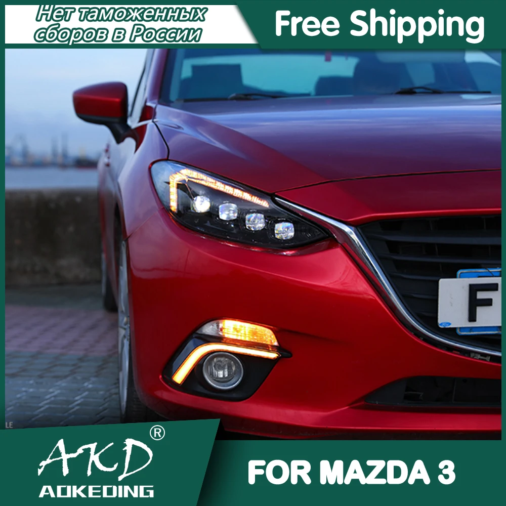 Headlights For Mazda 3 2014-2016 Axela DRL Day Running Light Head Lamp LED Bi Xenon Bulb Fog Lights Tuning Car Accessory