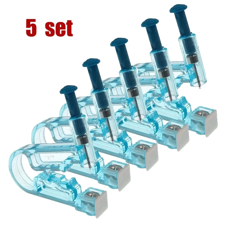 5/1pcs/Set Ear Piercing Gun Kit Asepsis Disposable Healthy Safety Earring Piercer Tool Machine Kit Studs Nose Lip Body Jewelry