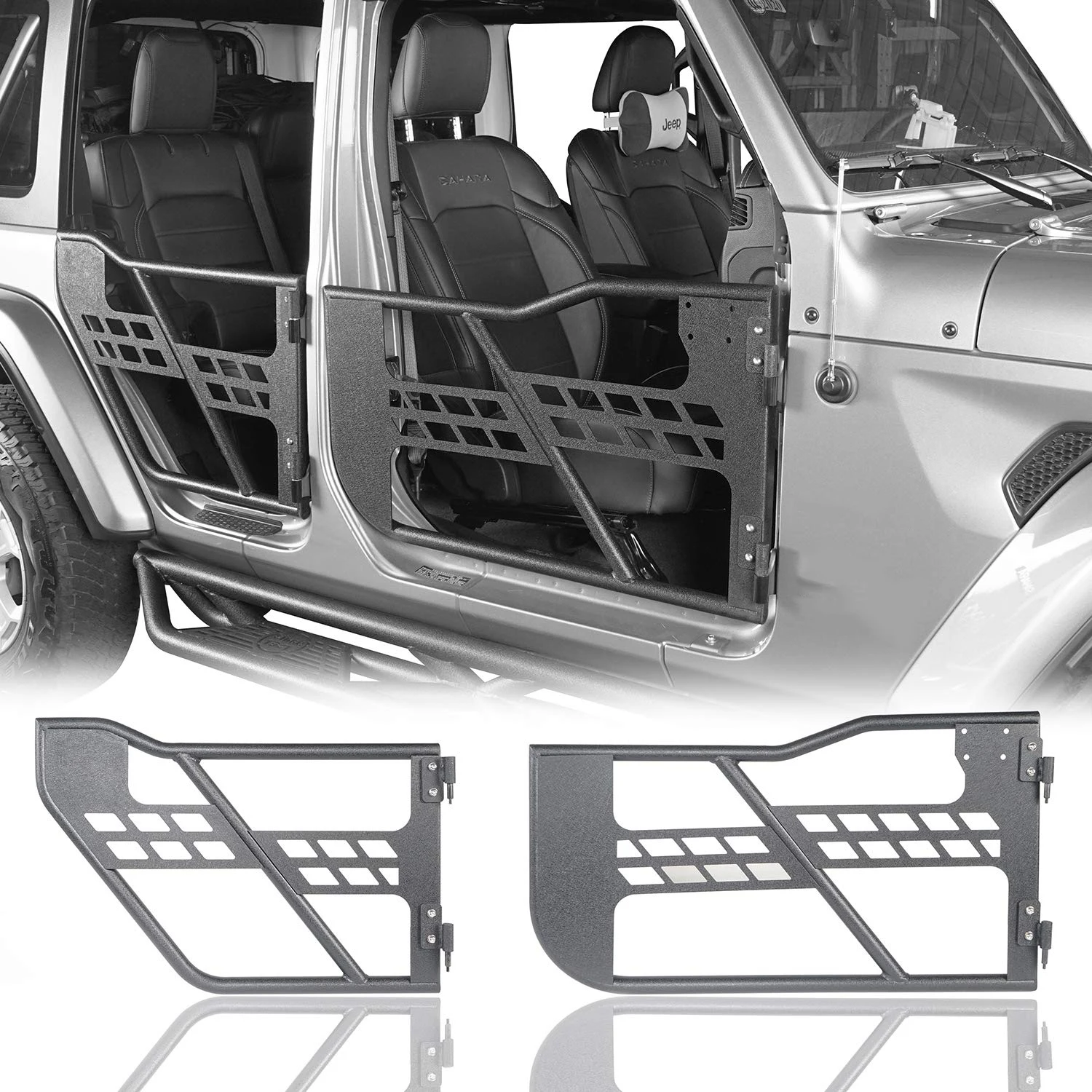 

J196-2 2doors back door Steel Half Tublar Doors Black for J eep wrangler JK 4 door Back door 2 rear door LANTSUN