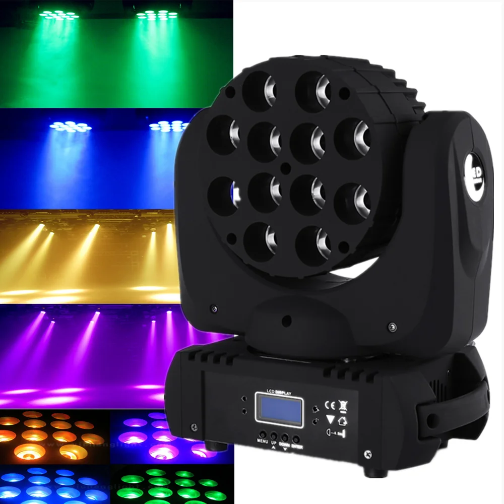 Lumière de boîte de nuit à tête mobile LED, RGBW, DMX, lumières de fête pour Chang Parites, DJ, effet de lumière de scène de mariage, professionnel, 12x12W