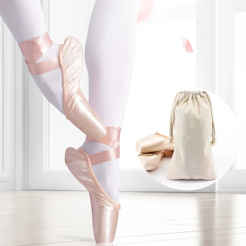 Sales Satin Ballet Pointe Shoes Professional Girls Ladies Ballerina Dance Shoes With Ribbons