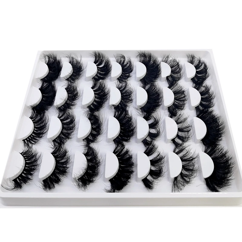 HBZGTLAD 14 Paar Wimpern 25mm Kunstnerz-Wimpern Langanhaltende Flauschige Nerzwimpern Dramatische Volumen-Wimpernverlängerung Dick Lang – Detail 4