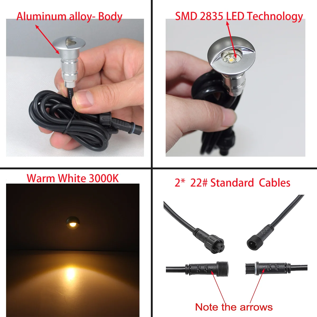 Faretti a LED per interni/esterni a mezzaluna a LED di natale con Driver DC12V lampade da incasso a pavimento per scale da giardino impermeabili