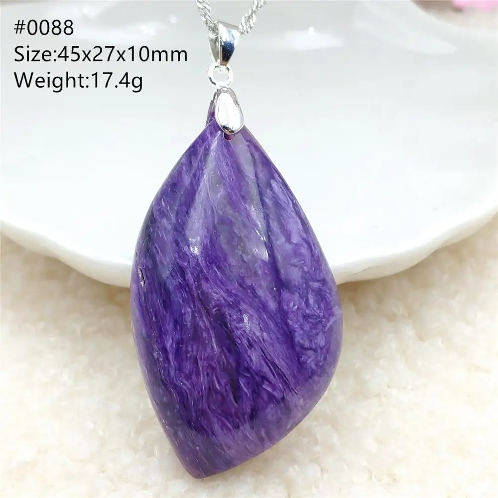 

Genuine Natural Charoite Purple Women Rhombus Pendant 45x27x10mm From Russia Necklace Jewelry Fashion Bead AAAAA