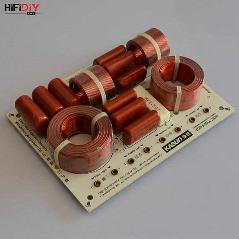 HIFIDIY LIVE  1635 3 Way 3 speaker Unit (tweeter + mid +bass )HiFi Speakers audio  Frequency Divider Crossover Filters