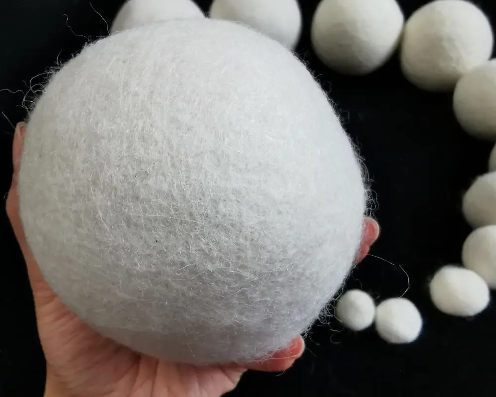 6-Pack Wool Dryer Ball 1-10cm Absorbs Moisture Dry Clothes Zero Pollution No Allergy Less Wrinkles Laundry Dryer Felt Balls