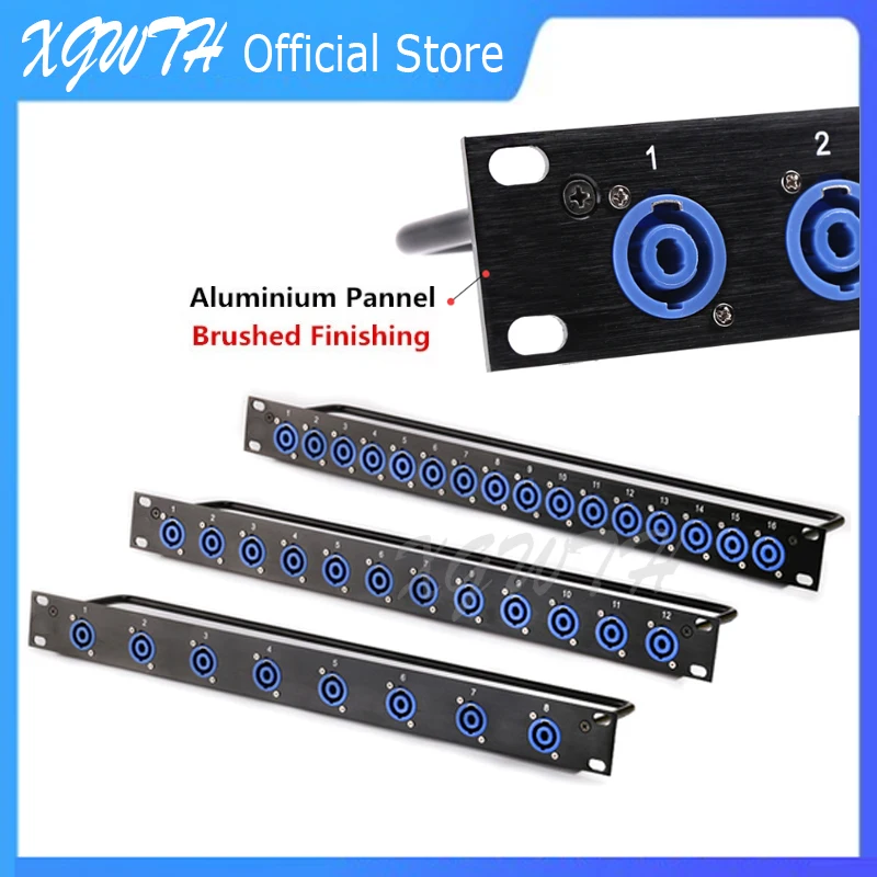 

Rack Patch Panel 8 12 16 Way SpeakOn Chassis Connnector 1U Flight Case Mount For Professional Loudspeaker Audio Cable Male Plug