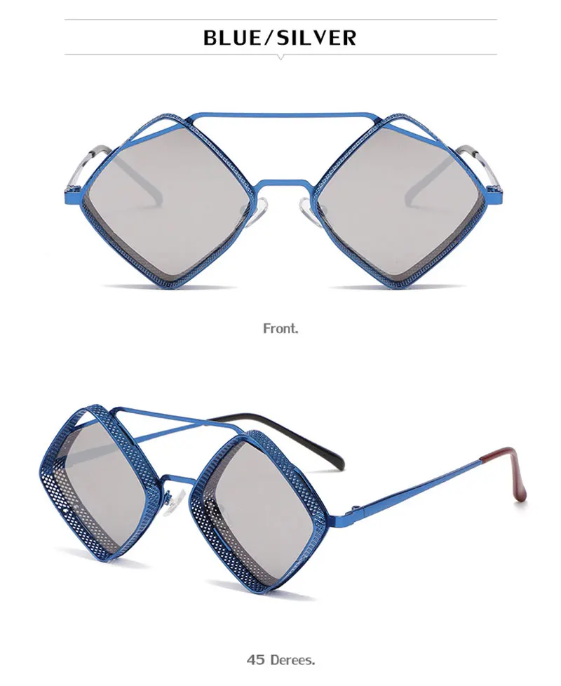 Mimiyou SteamPunk Hohle Rhombus-Sonnenbrille für Herren, Retro-Legierungs-Sonnenbrille für Damen, modische Brillen, Marke UV400, Brillen, Sonnenbrillen – Detail 20