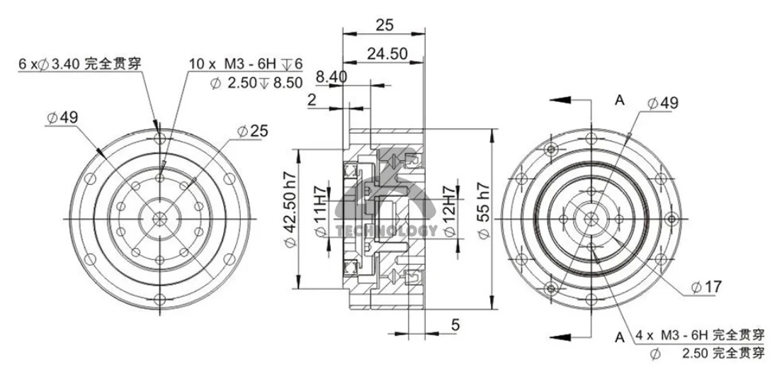 CSD-14 Speed Ratio 1:100 High static torque capacity Harmonic reducer Multi Wrist joint Industrial robot harmonic reducer