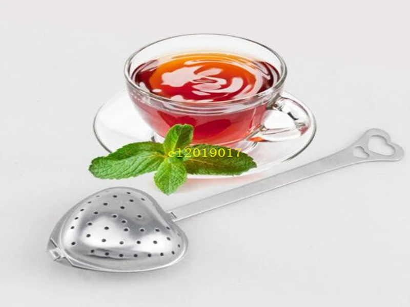 

500 pcs/lot Hot Amazing Love Heart Shape Style Stainless Steel Tea Infuser Teaspoon Strainer Spoon Filter Kitchen Tool