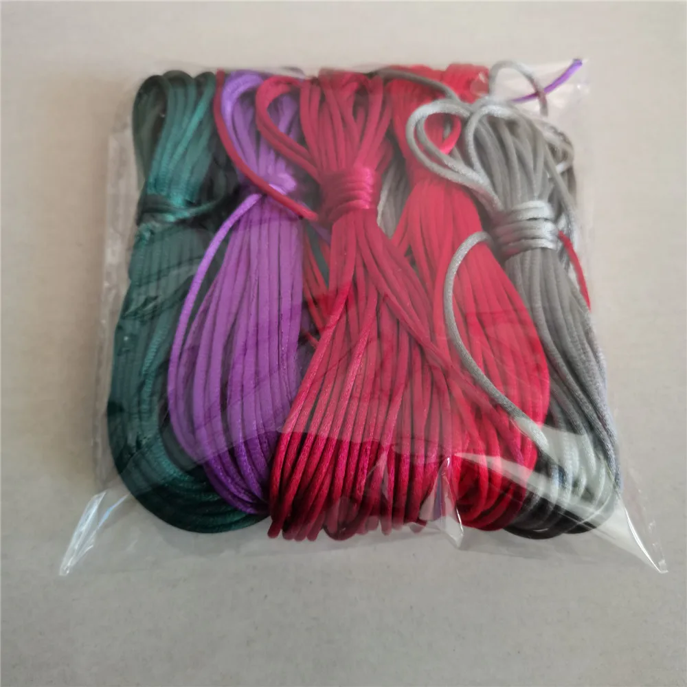 2Mm X 20M Lt Paarse Kleur Rattail Satijnen Koord Chinese Knoop Gevlochten String Sieraden Bevindingen Kralen Touw R519