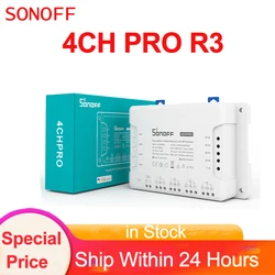 Sonoff 4CH PRO R3 Smart Wifi RF Switch 4 Gang 3 Working Modes Inching Interlock Smart Home Ewelink Switch Work With Alexa Google